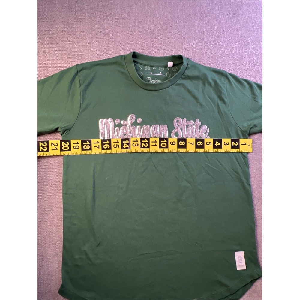 PressBox Michigan State T Shirt Women's L Green Embroidered Short Sleeve Summer - Picture 6 of 10